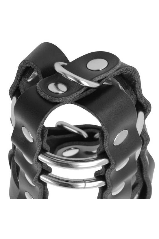 DARKNESS - GABBIA DI CASTIT IN PELLE CON SERRATURA