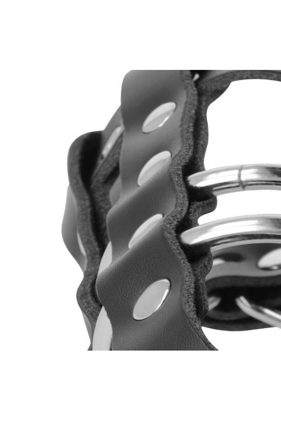 DARKNESS - GABBIA DI CASTIT IN PELLE CON SERRATURA