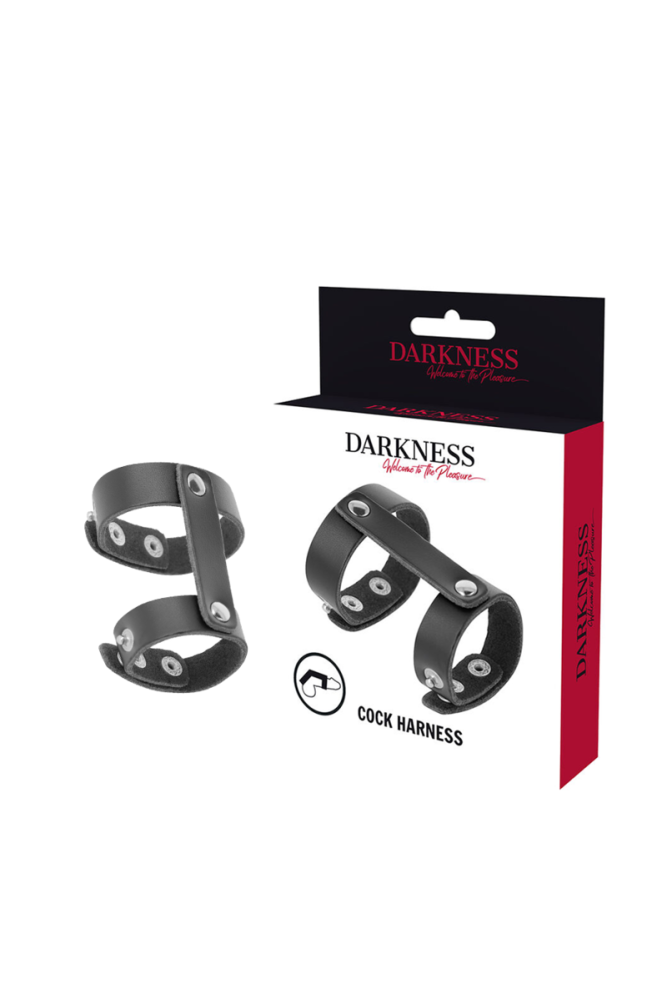 DARKNESS - ANELLO REGOLABILE PER PENE E TESTICOLI IN PELLE