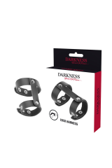 DARKNESS - ANELLO REGOLABILE PER PENE E TESTICOLI IN PELLE