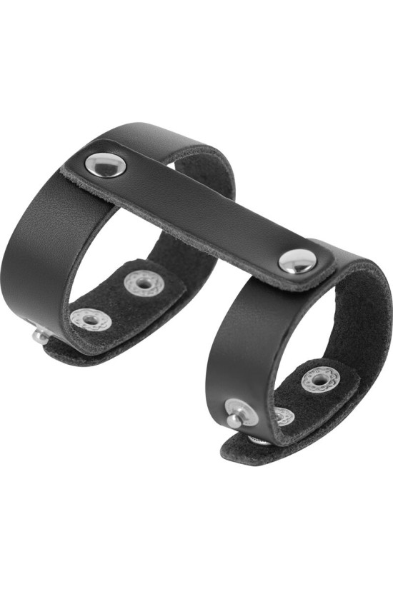 DARKNESS - ANELLO REGOLABILE PER PENE E TESTICOLI IN PELLE