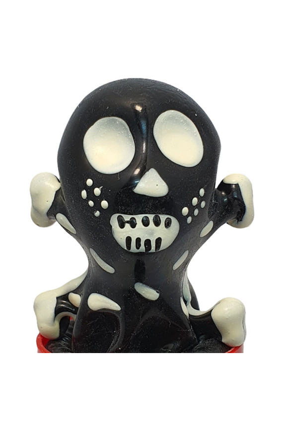 CONDOMERIE - PRESERVATIVI NOVITÀ DIPINTI A MANO TESCHIO NERO MODELLO 2