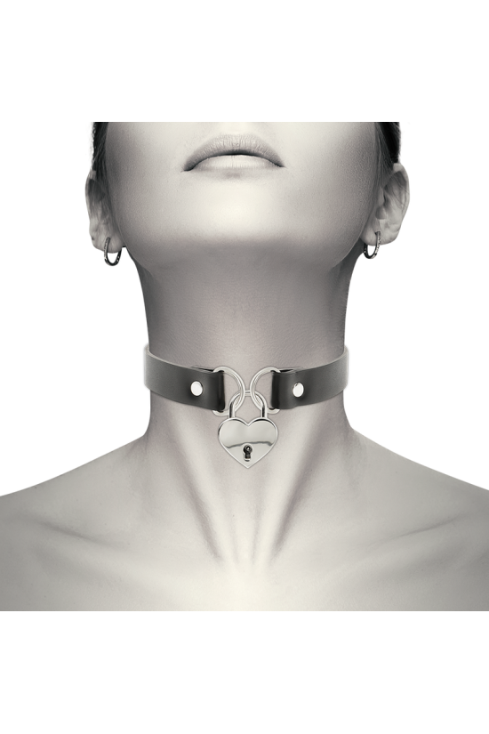 COQUETTE CHIC DESIRE - COLLANA IN PELLE VEGANA CON ACCESSORIO CUORE CON CHIAVE