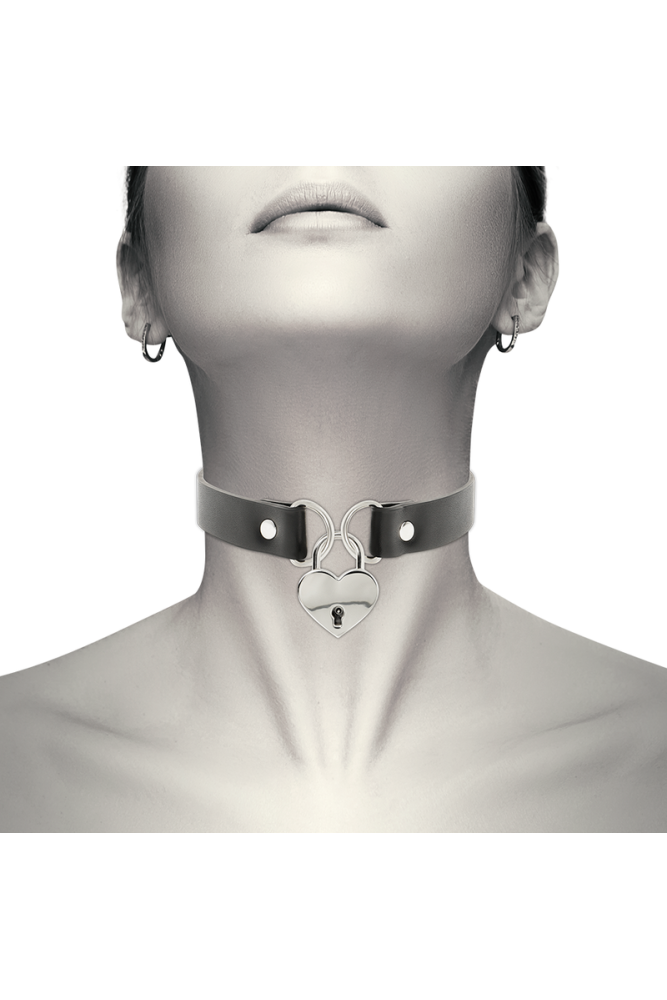 COQUETTE CHIC DESIRE - COLLANA IN PELLE VEGANA CON ACCESSORIO CUORE CON CHIAVE