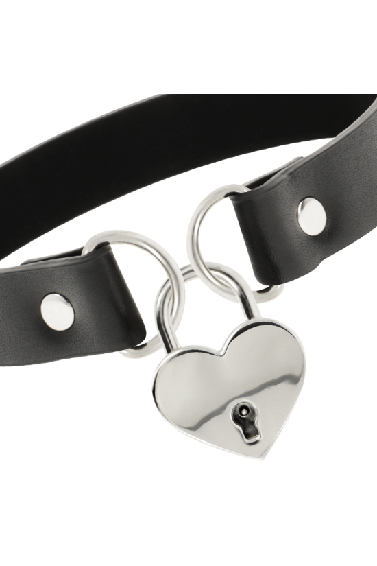 COQUETTE CHIC DESIRE - COLLANA IN PELLE VEGANA CON ACCESSORIO CUORE CON CHIAVE