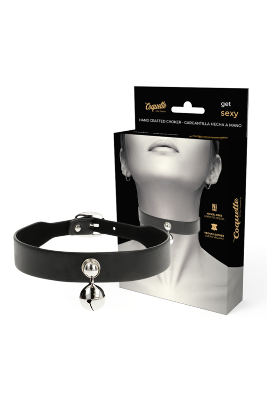 COQUETTE CHIC DESIRE - COLLANA IN PELLE VEGANA ACCESSORIO DONNA CON SONAGLIO