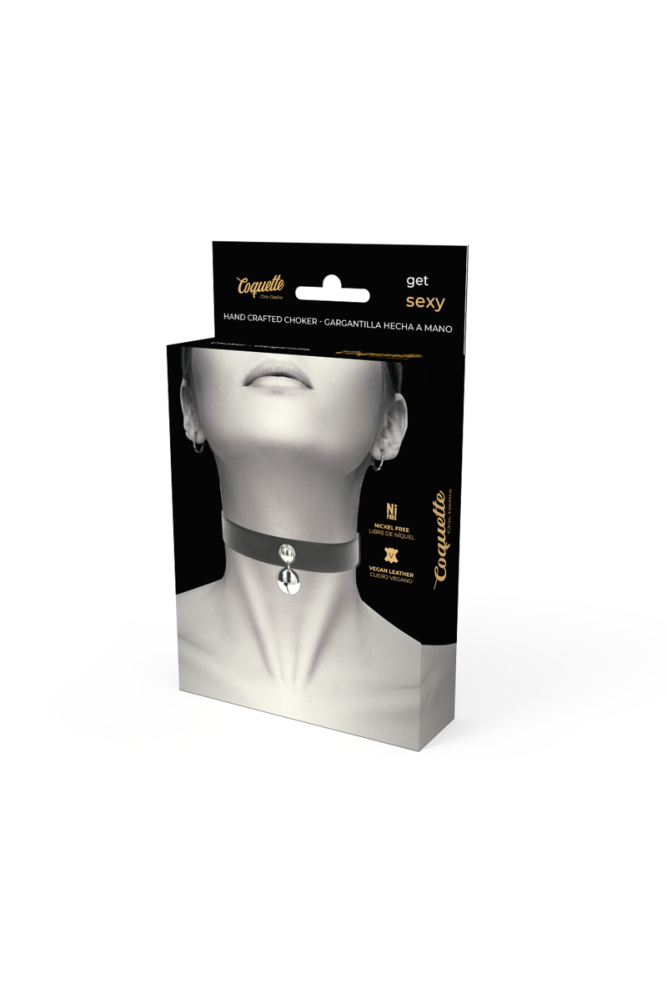 COQUETTE CHIC DESIRE - COLLANA IN PELLE VEGANA ACCESSORIO DONNA CON SONAGLIO