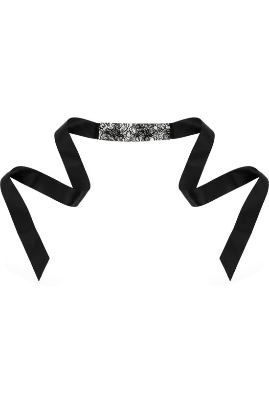 COQUETTE CHIC DESIRE - MASCHERA IN PIZZO NERO CON NASTRO