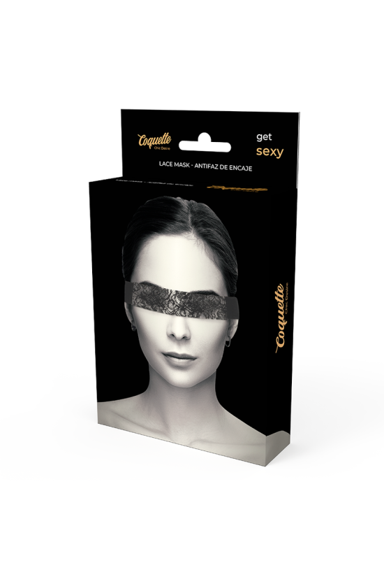 COQUETTE CHIC DESIRE - MASCHERA IN PIZZO NERO CON NASTRO
