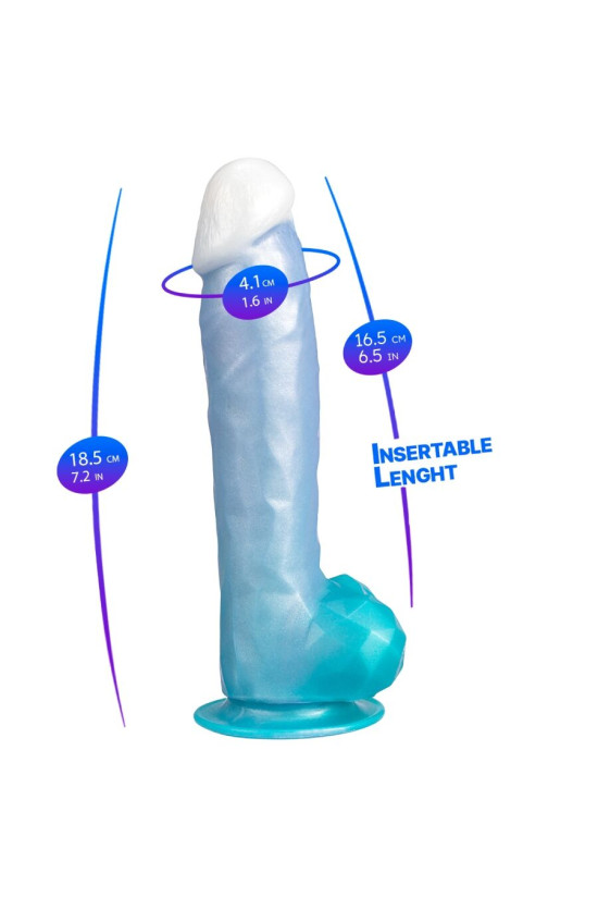 SILEXD - ANGEL DILDO FANTASY SILICONE LIQUIDO TERMOREATTIVO BLU CELESTE 20
