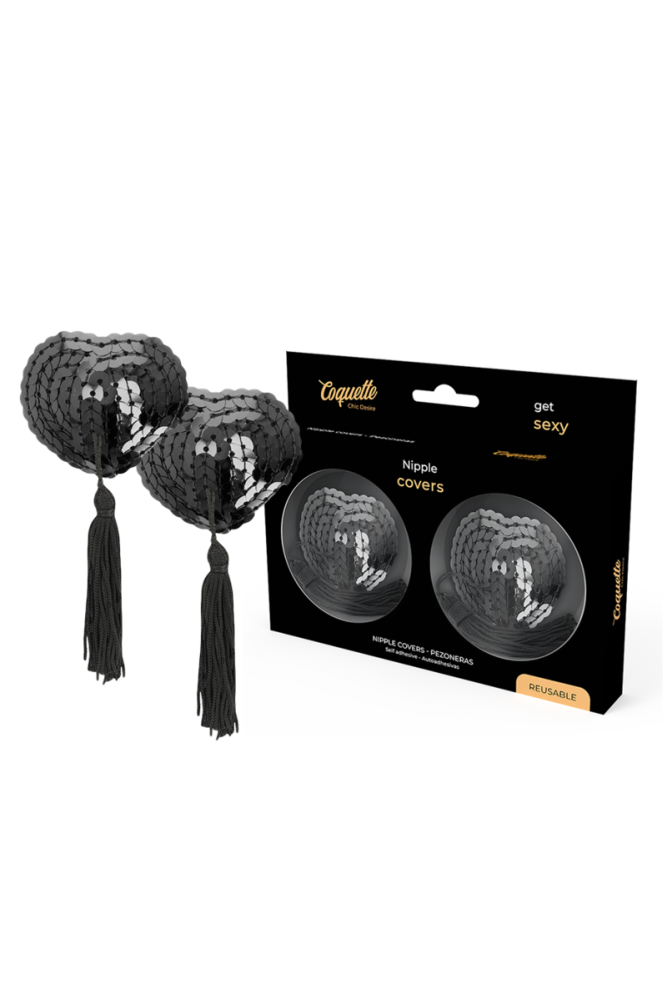 COQUETTE CHIC DESIRE - COPRI CAPEZZOLI NERI CON PAILLETTES