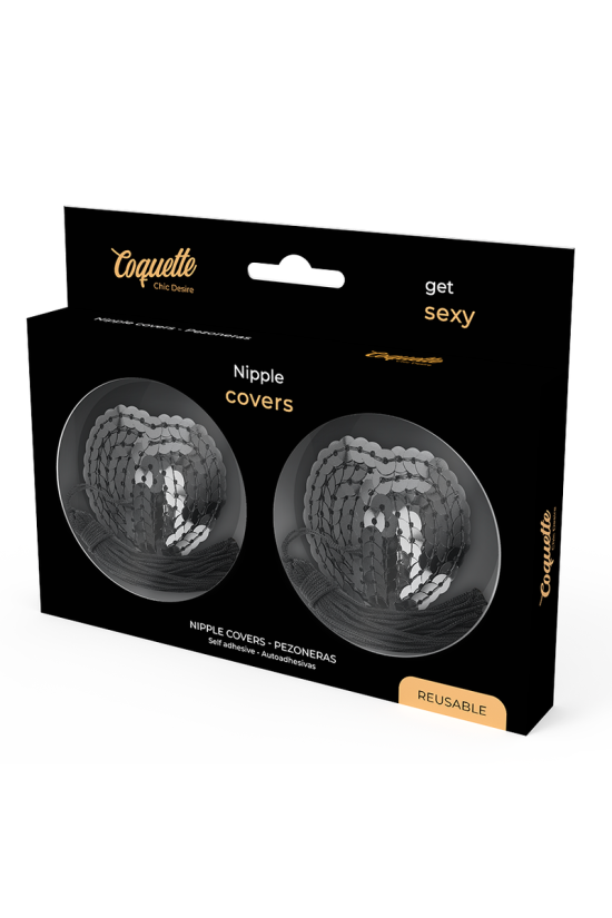 COQUETTE CHIC DESIRE - COPRI CAPEZZOLI NERI CON PAILLETTES