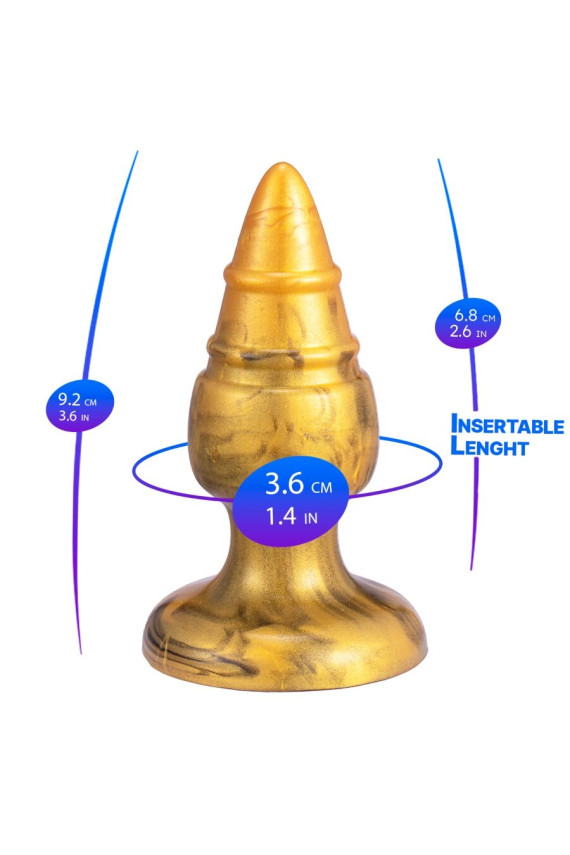 SILEXD - GOLDY ANAL PLUG FANTASY SILICONE LIQUIDO TERMOREATTIVO DORATO 9