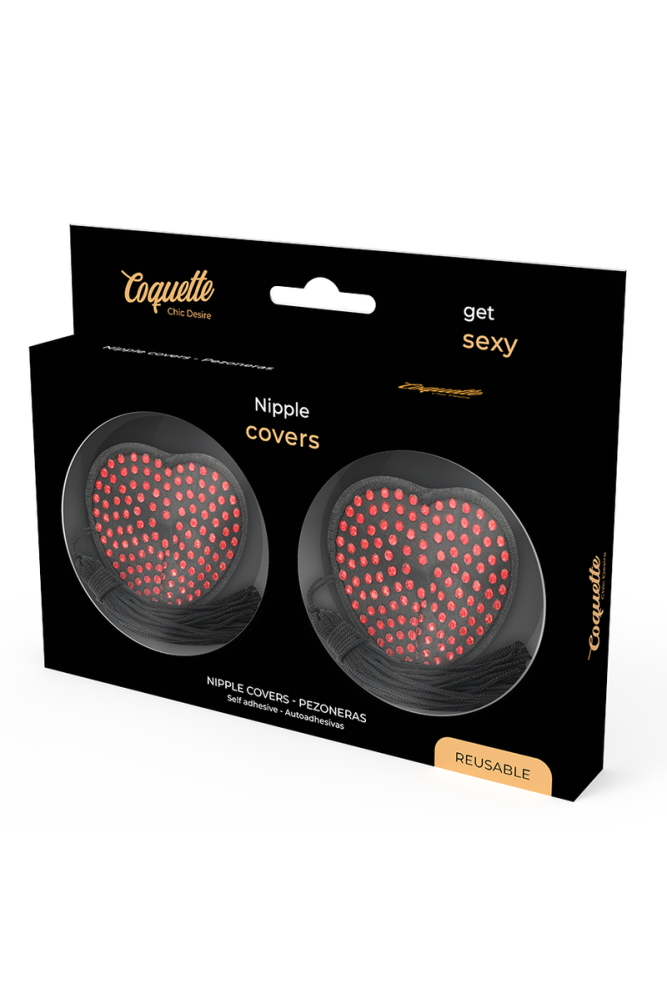 COQUETTE CHIC DESIRE - COPRI CAPEZZOLI CUORE NERO / ROSSO