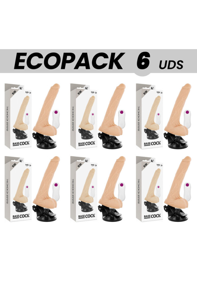 ECOPACK 6 UNIT - BASECOCK VIBRATORE TELECOMANDO REALISTICO NATURALE 19 CM -O- 4 CM