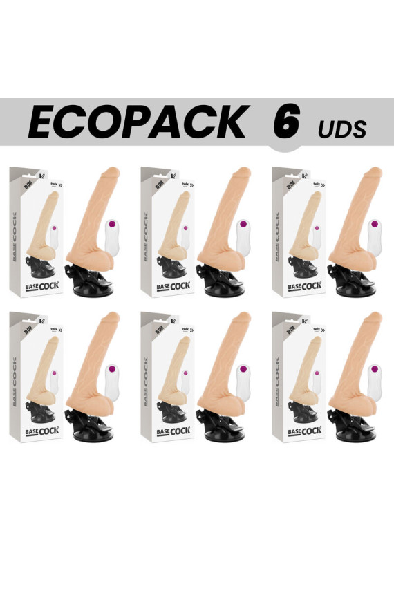 ECOPACK 6 UNIT - BASECOCK VIBRATORE TELECOMANDO REALISTICO NATURALE 19 CM -O- 4 CM