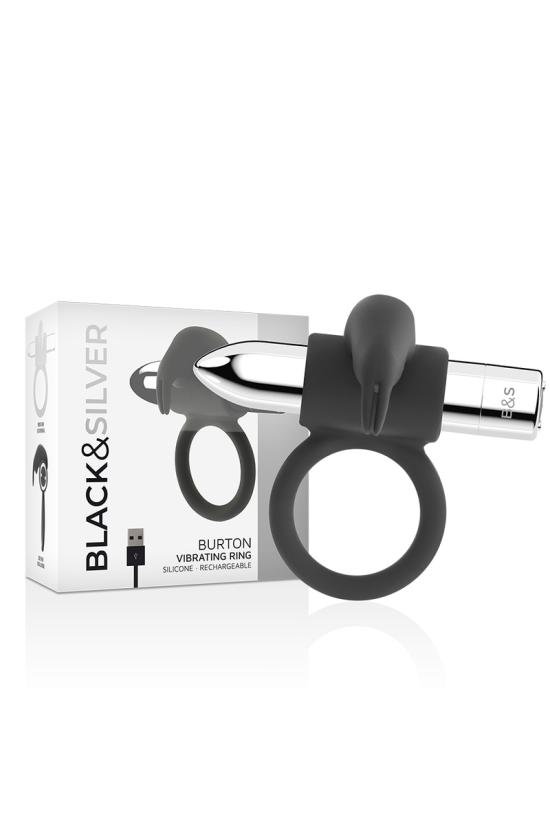 BLACK&SILVER - ANELLO RICARICABILE BURTON 10 MODALITÀ DI VIBRAZIONE