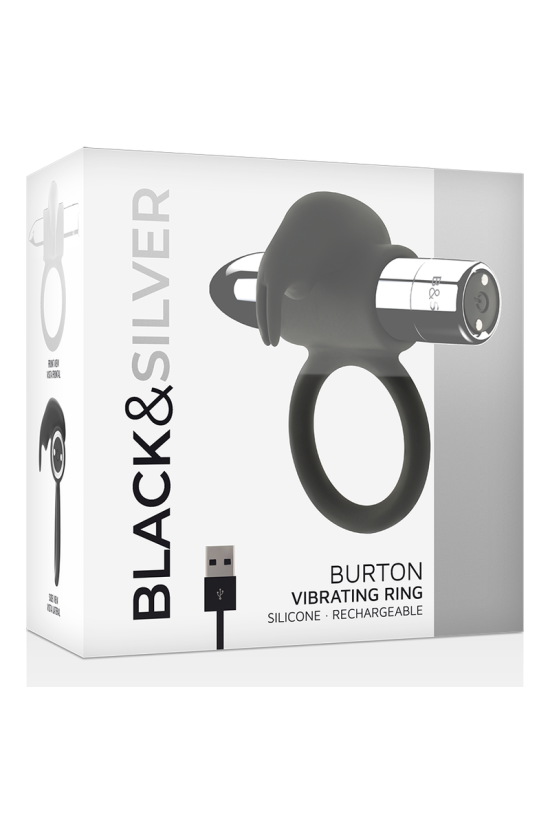 BLACK&SILVER - ANELLO RICARICABILE BURTON 10 MODALITÀ DI VIBRAZIONE