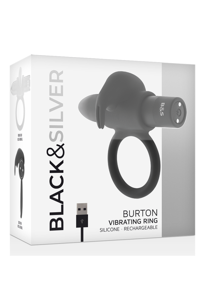 BLACK&SILVER - ANELLO BURTON 10 MODALITÀ DI VIBRAZIONE NERO