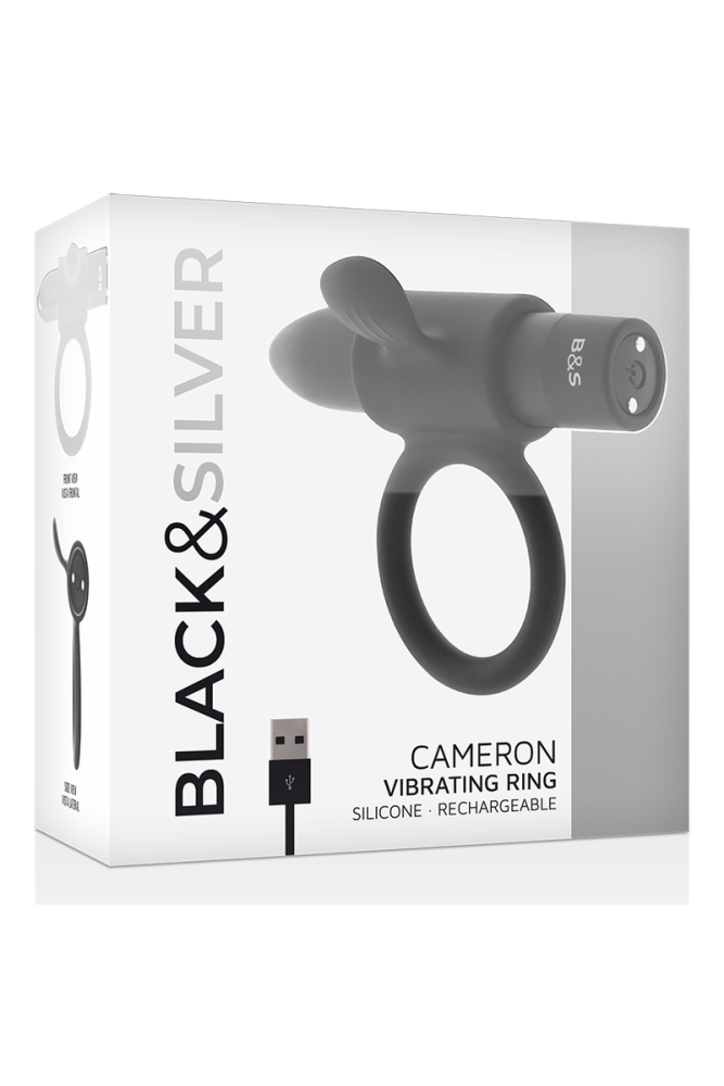BLACK&SILVER - ANELLO RICARICABILE CAMERON BLACK