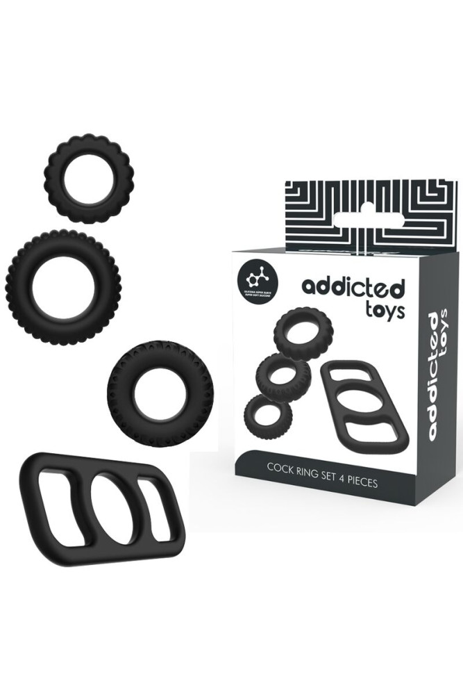 ADDICTED TOYS - SET DI ANELLI PER CAZZO - 4 PEZZI