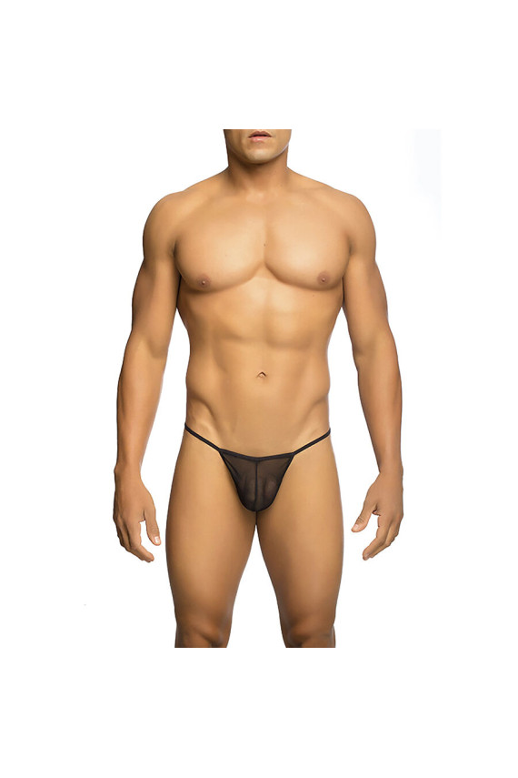 MOB - PERIZOMA TRASPARENTE A FORMA DI T NERO TAGLIA S/M