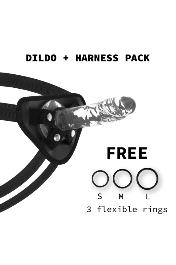 X RAY - IMBRAGATURA + CAZZO TRASPARENTE 18 CM -O- 4 CM