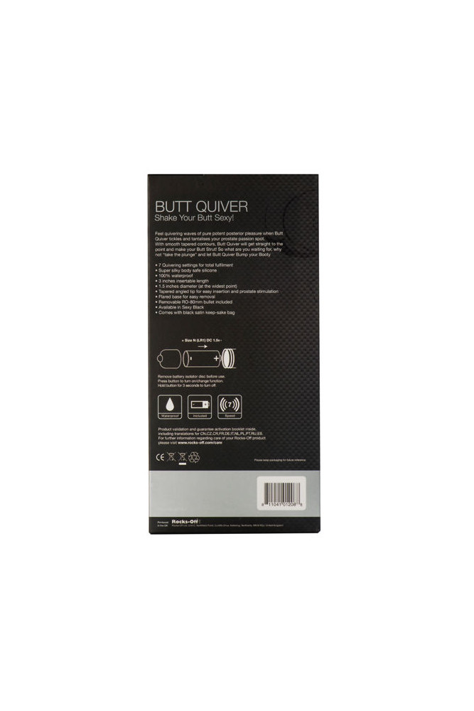 ROCKS-OFF - STIMOLATORE BUTT QUIVER P-POINT 7 VELOCIT NERO