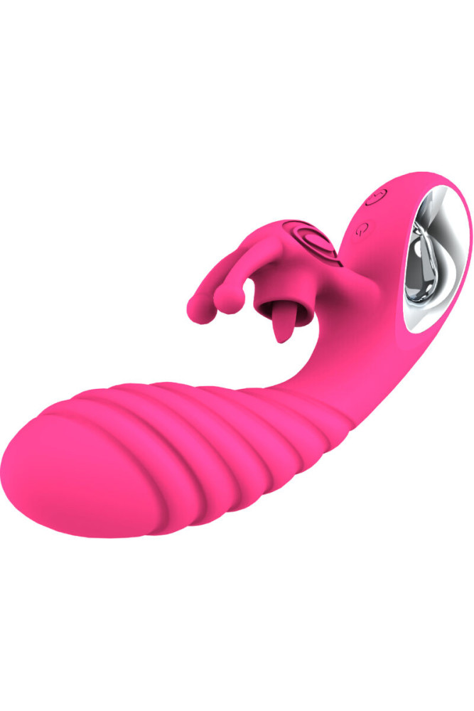 ARMONY - VIBRATORE VICKY RABBIT CON LINGUETTA TIRANTE FUCSIA