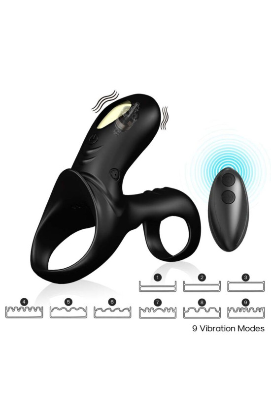 ARMONY - ANELLO VIBRATORE DOPPIO RANGER PER COPPIA NERO