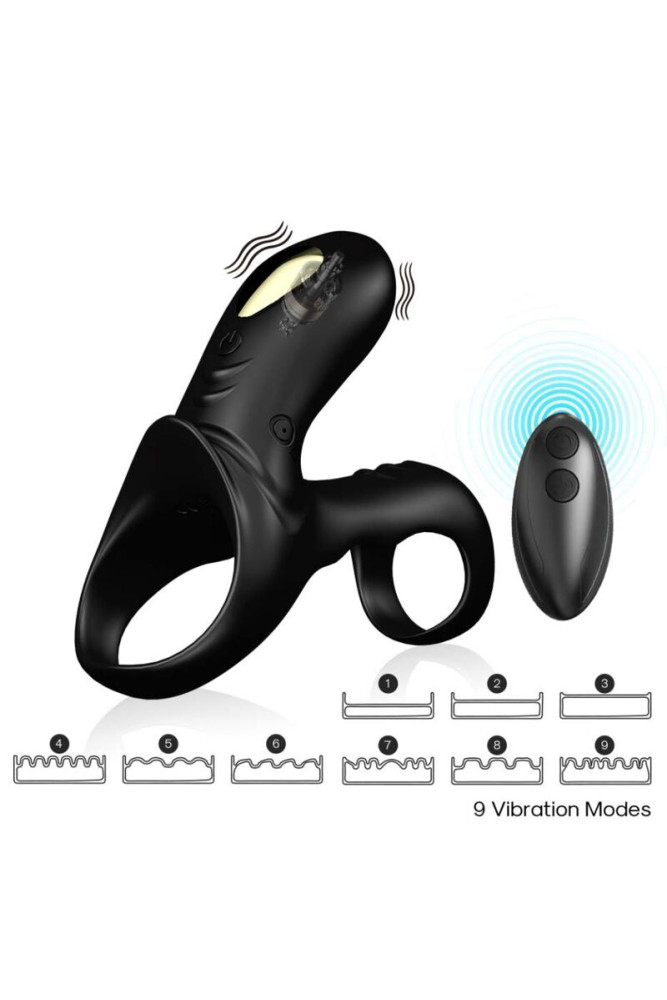 ARMONY - ANELLO VIBRATORE DOPPIO RANGER PER COPPIA NERO