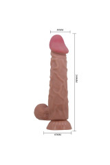 PRETTY LOVE - DILDO REALISTICO SLIDING SKIN SERIES CON VENTOSA SCORREVOLE DELLA PELLE MARRONE 24 CM