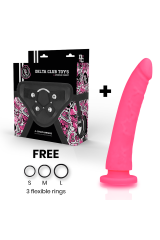 DELTA CLUB - TOYS IMBRACATURA + DONG SILICONE ROSA 20 CM -O- 4 CM