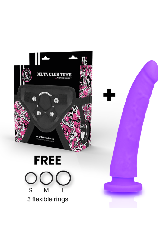 DELTA CLUB - TOYS ARNES + DONG SILICONE VIOLA 20 CM -O- 4 CM