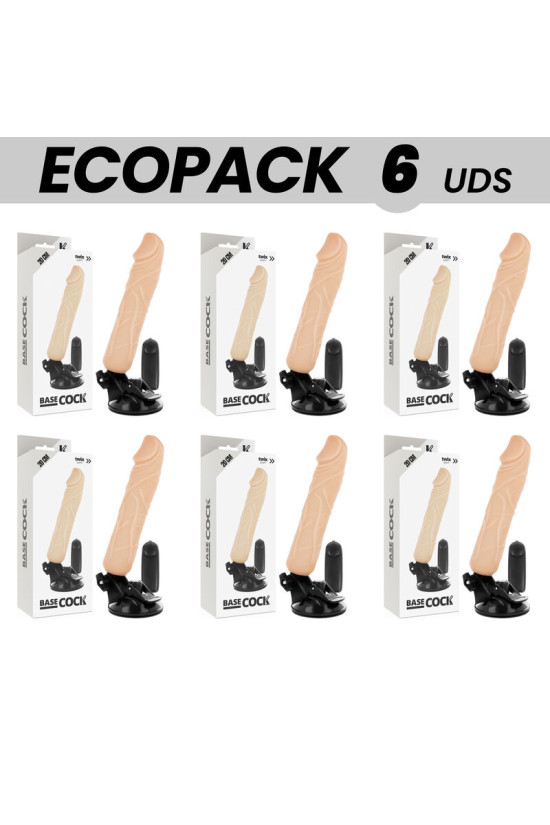 ECOPACK 6 UNIT - BASECOCK VIBRATORE TELECOMANDO NATURALE REALISTICO 20 CM -O- 4 CM