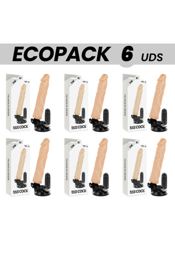 ECOPACK 6 UNIT - BASECOCK VIBRATORE REALISTICO TELECOMANDO NATURALE 21 CM -O- 4 CM