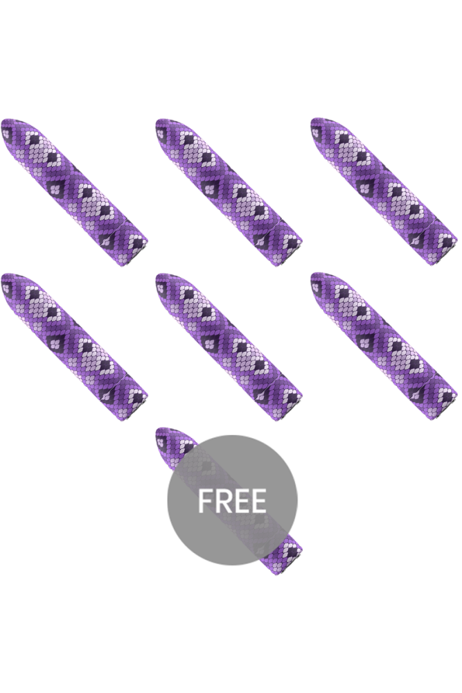 CUSTOM BULLETS - RICARICABILE SNAKE PURPLE MAGNETIC BULLET 10 INTENSITÀ 6 + 1 GRATIS