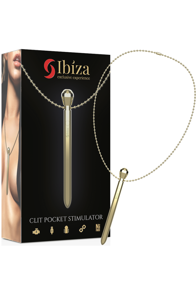 IBIZA - STIMOLATORE CLIT POCKET COLLANA CARICATORE USB 12 MODALIT DI VIBRAZIONE DORATO 12