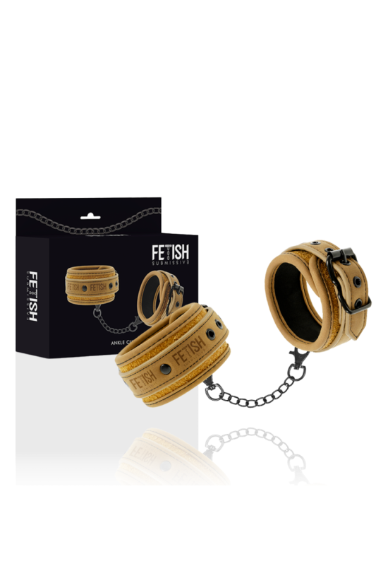 FETISH SOTTOMESSA ORIGINE - FODERA IN NEOPRENE MANICOTTI PER CAVIGLIA IN PELLE VEGANA