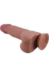 PRETTY LOVE - DILDO REALISTICO SERIE SLIDING SKIN CON VENTOSA SCORREVOLE IN PELLE MARRONE 20