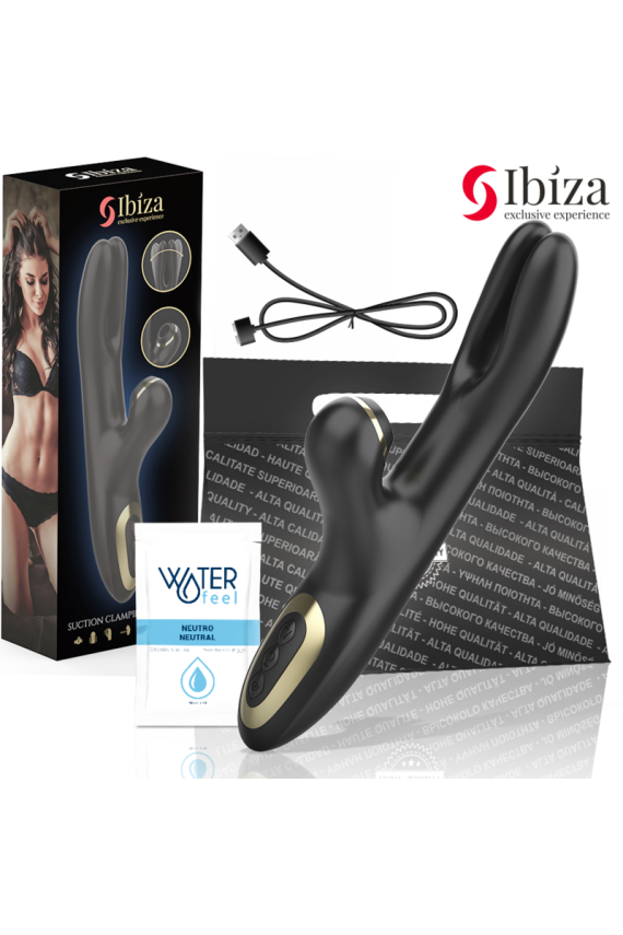 IBIZA - DOPPIO VIBRATORE BLOCCAGGIO NERO