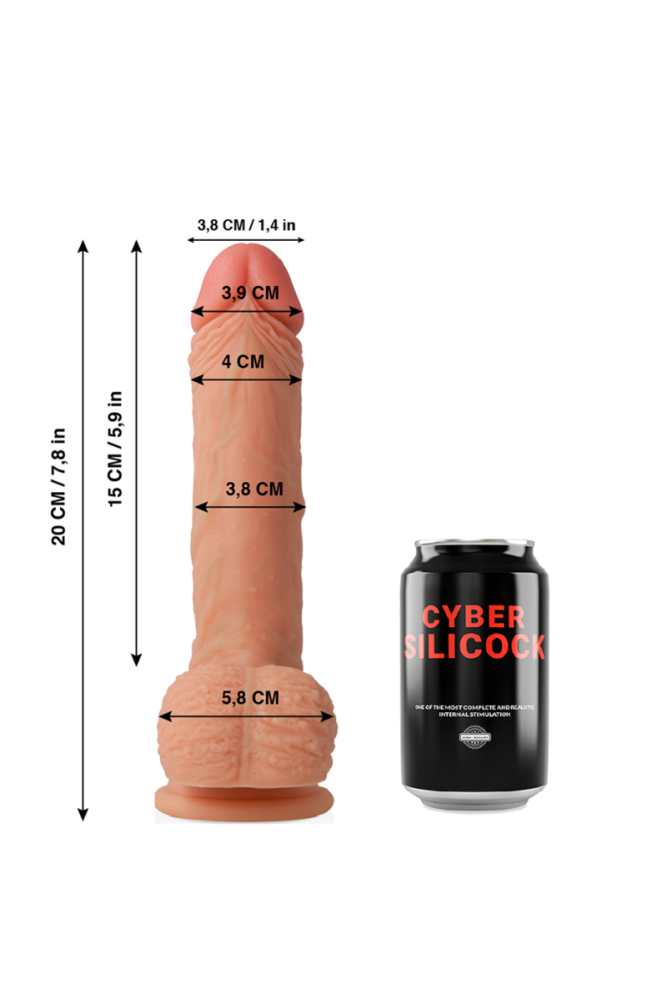 CYBER SILICOCK - SILICONE LIQUIDO MORBIDO ULTRA REALISTICO FREEMAN 20 CM -O- 3.8 CM