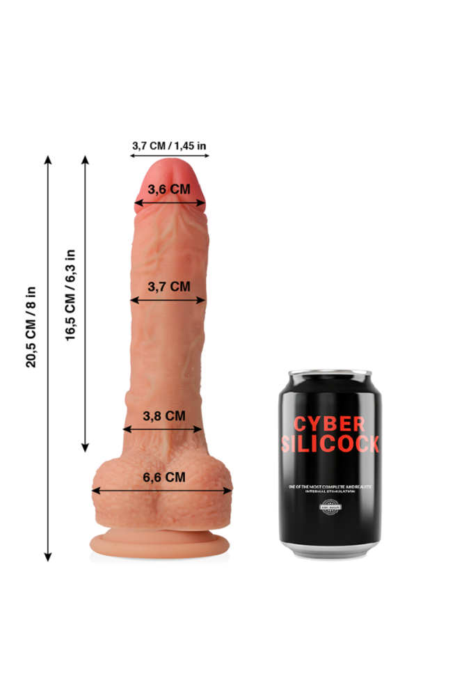CYBER SILICOCK - CONNOR SILICONE LIQUIDO MORBIDO ULTRA REALISTICO 20.5 CM -O- 3.7 CM
