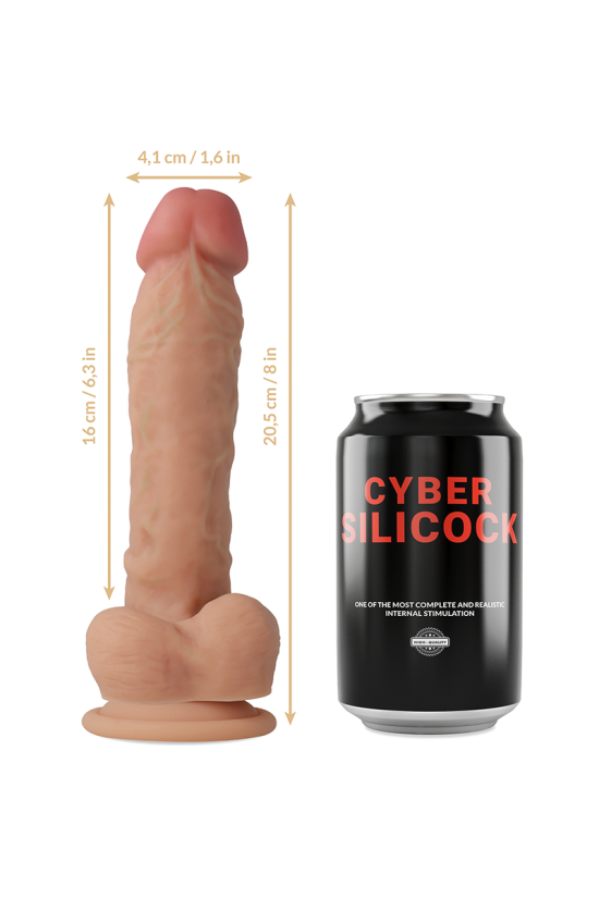 CYBER SILICOCK - STRAP-ON MAGNUS SILICONE LIQUIDO CON 3 ANELLI IN OMAGGIO 20.5 CM -O- 4.1 CM