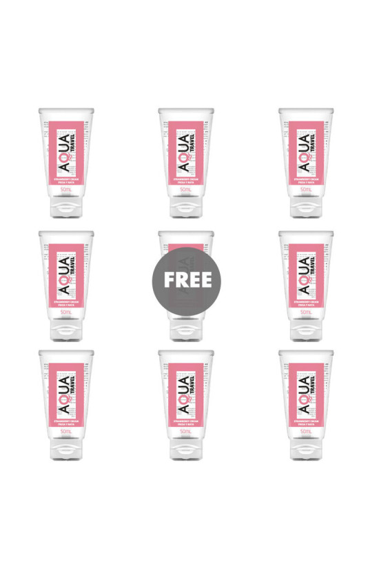 AQUA TRAVEL - CREMA GUSTO FRAGOLA LUBRIFICANTE ALL''ACQUA - 50 ML 8+1 IN OMAGGIO