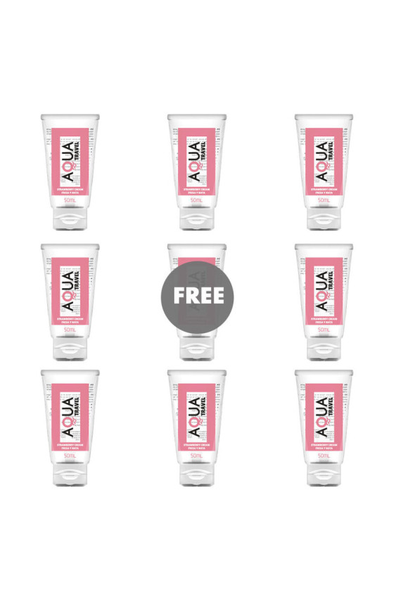 AQUA TRAVEL - CREMA GUSTO FRAGOLA LUBRIFICANTE ALL''ACQUA - 50 ML 8+1 IN OMAGGIO