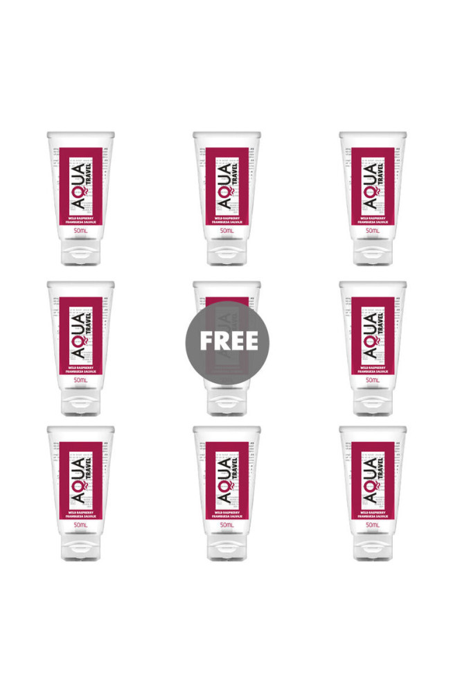 AQUA TRAVEL - LUBRIFICANTE ALL''ACQUA AL GUSTO DI LAMPONE SELVATICO - 50 ML 8+1 IN OMAGGIO