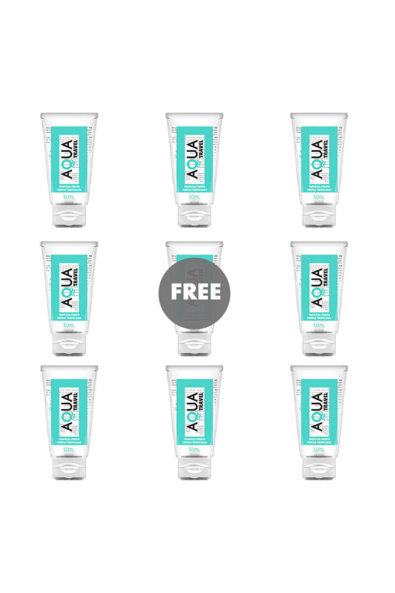 AQUA TRAVEL - LUBRIFICANTE A BASE D''ACQUA GUSTO FRUTTA TROPICALE - 50 ML 8+1 GRATIS