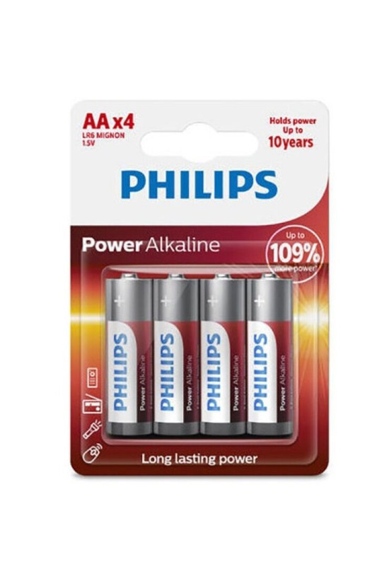 PHILIPS - POWER BATTERIA ALCALINA AA LR6 BLISTER * 4