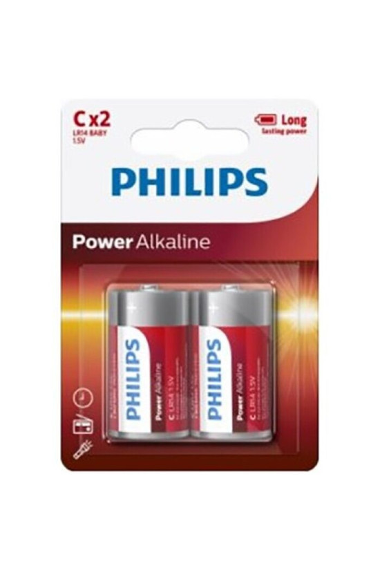 PHILIPS - POWER ALKALINE PILA C LR14 BLISTER * 2